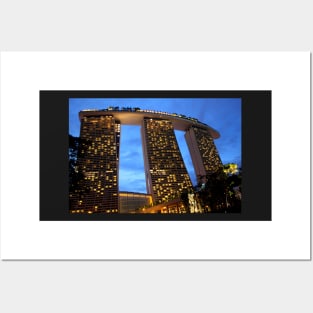 Marina Bay Sands Hotel, Singapore, at Twilight Posters and Art